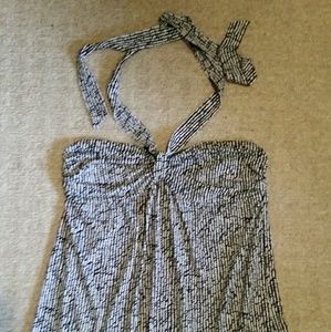 Express halter top, black/white